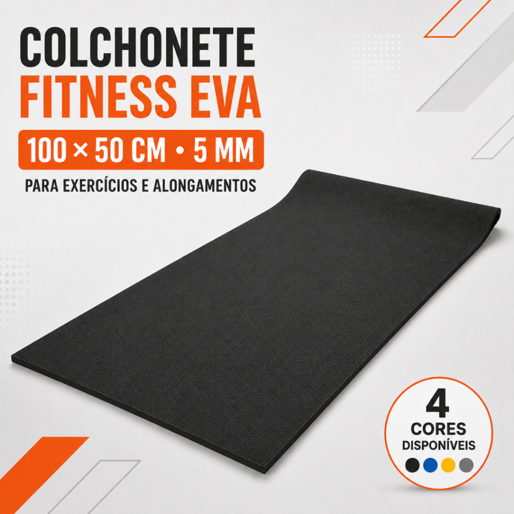 Colchonete Academia EVA 100x50cm 5mm Tapete Yoga Pilates