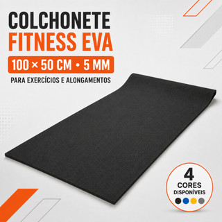 Colchonete Academia EVA 100x50cm 5mm Tapete Yoga Pilates Exercícios Fitness