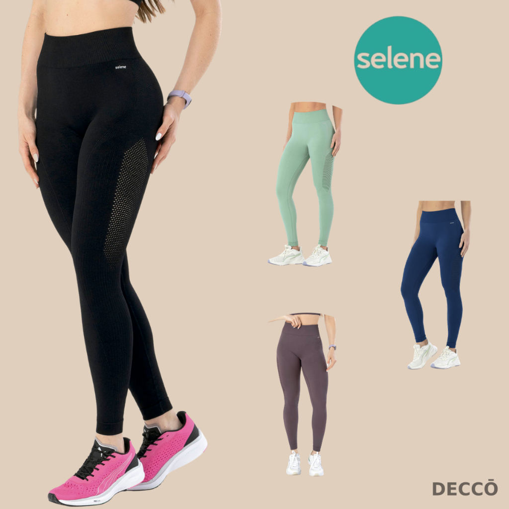 Calça Legging Areada Fitness Selene Sem Costura Feminina Esportiva Academia
