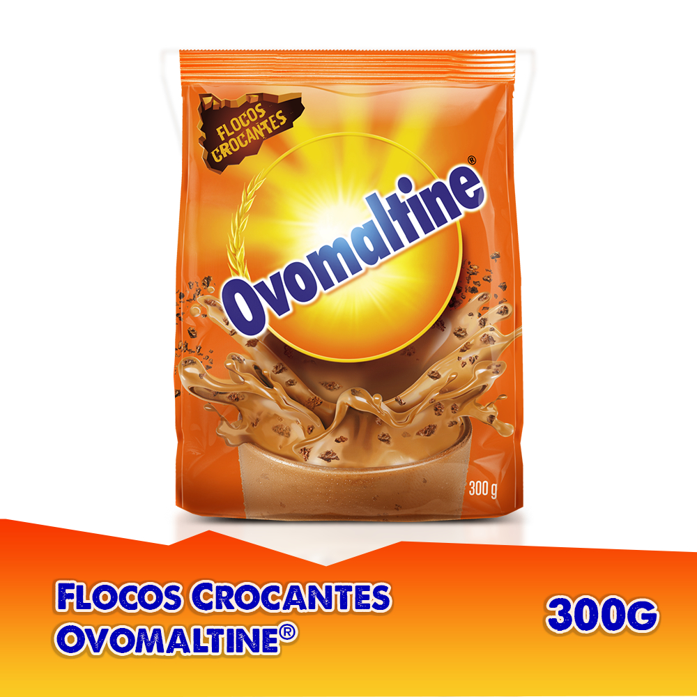 Achocolatado Ovomaltine Flocos Crocantes Sachê 300g Crocante para Leite Café e Receitas