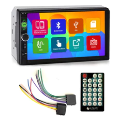 Central Multimidia 7 Pol Espelhamento Android Ios E-Tech Light 2 Din Full Hd Bluetooth Usb Comando Volante Botão Fisico