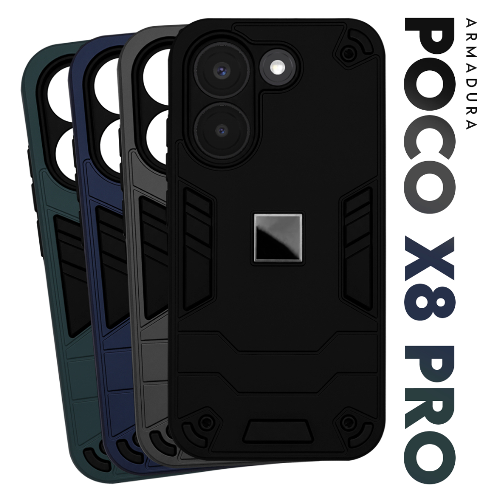 Capa Capinha Case Armadura Militar Xiaomi Poco X8 Pro tela 6.59 pol Premium Protetora Resistente Anti-Impacto Anti-Shock