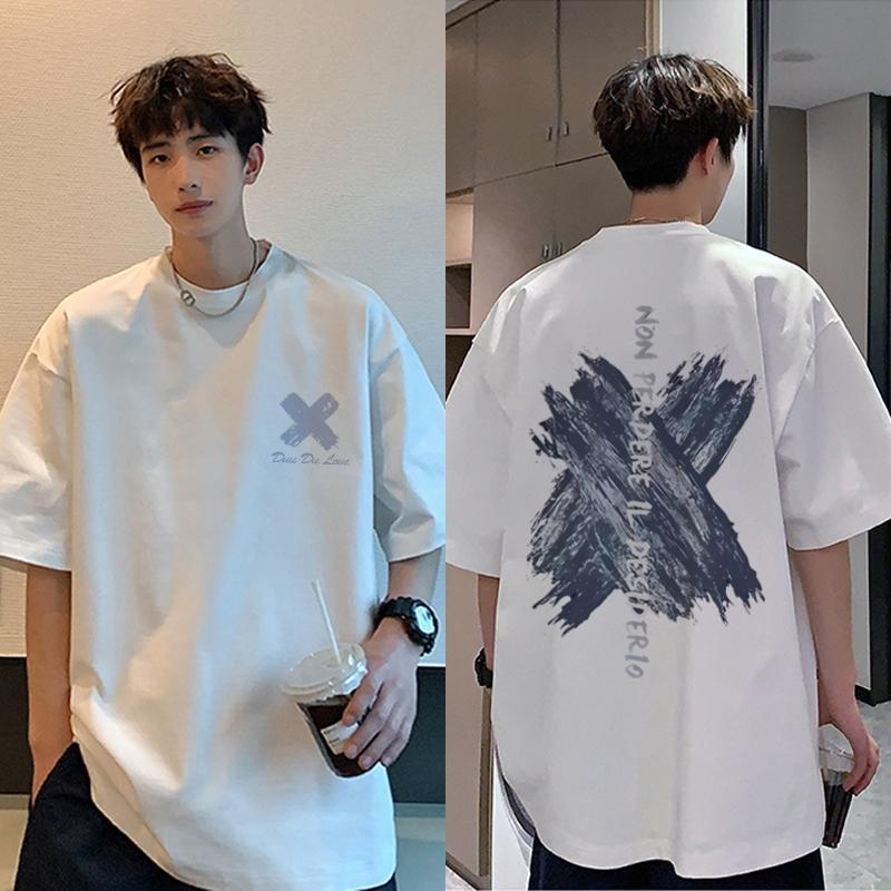 Camiseta Casual para dia a dia com estampa streetwear, oversized, 100% algodão, respirável,  Camiseta com estampa C1352