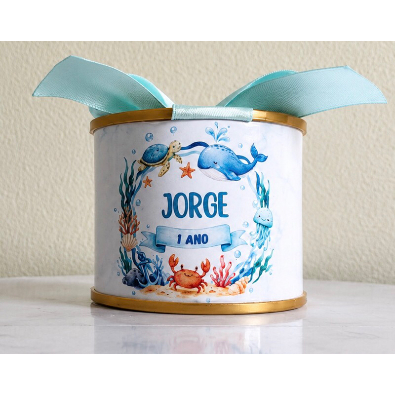 kit tubolatas personalizadas 5x6 - lembrancinha fundo do mar/ aniversário infantil