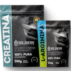 Kit: Arginina 250g + Creatina 500g 100% Pura - Soldiers Nutrition