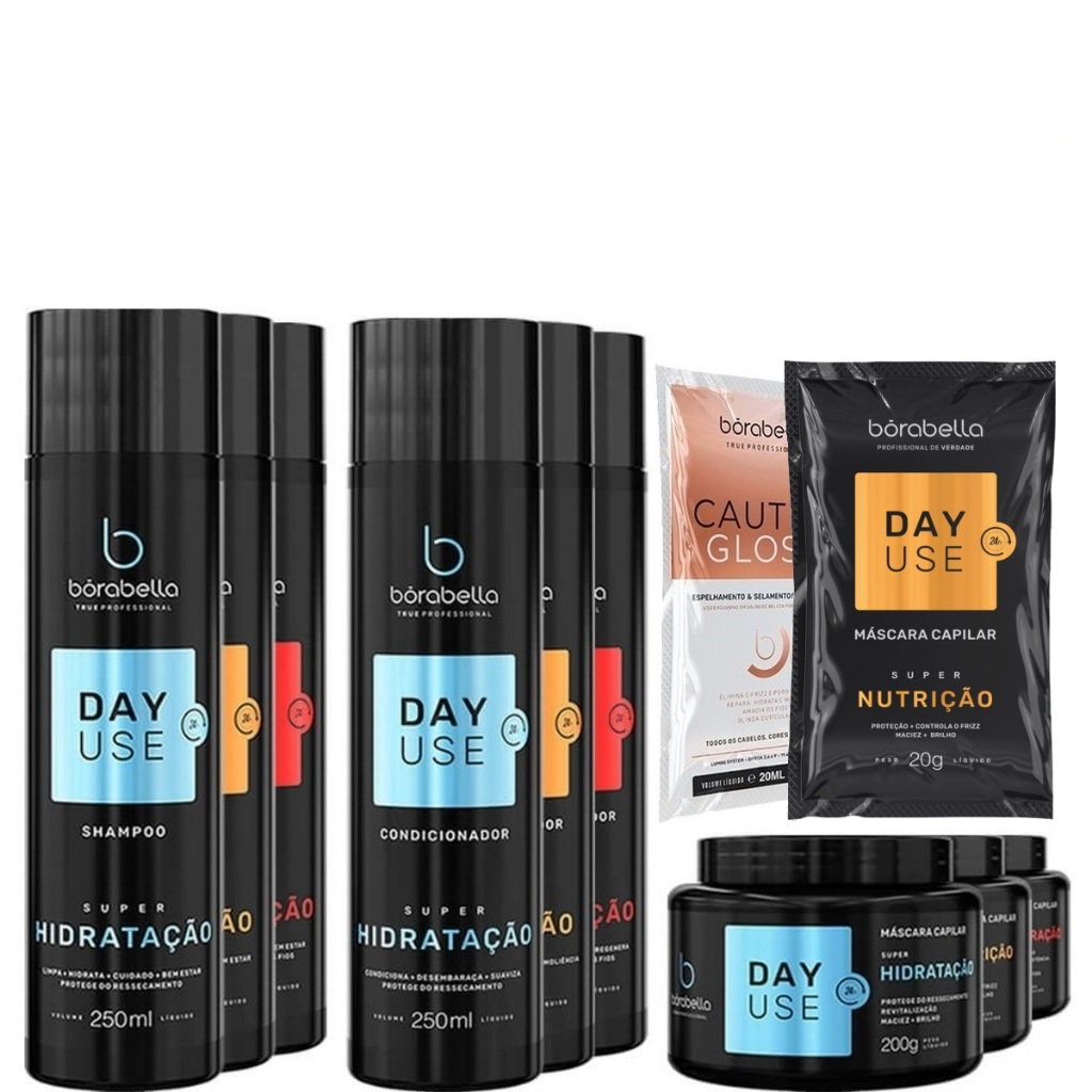 Borabella Day Use Cronograma Capilar Kit Completo 9 Itens