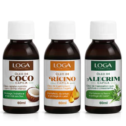 Kit Óleo Cronograma Capilar 60ml Alecrim Rícino e Coco Crescimento e Nutrição Loca Cosmetics