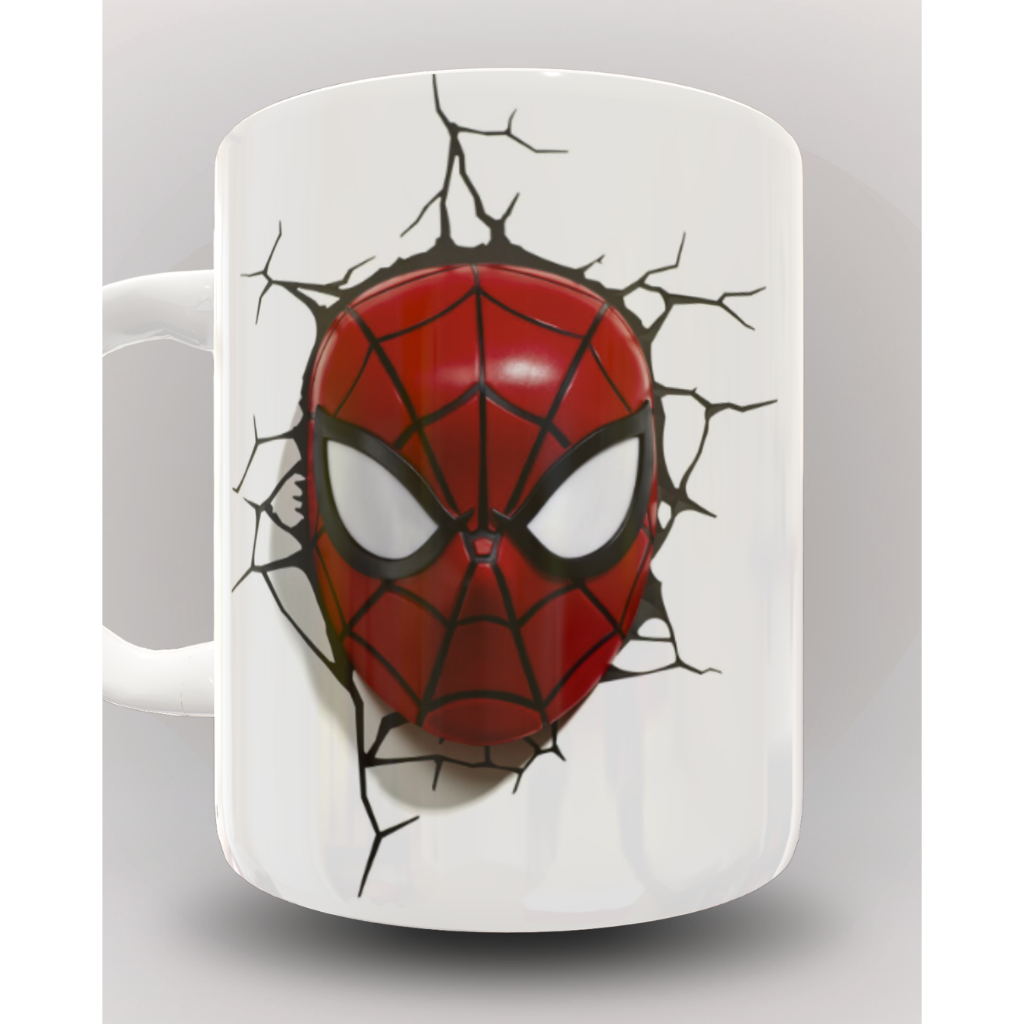 Caneca Homem-Aranha Cerâmica 325ml | Presente Marvel Spider-Man | Caneca Personalizada Super-Herói Efeito 3D