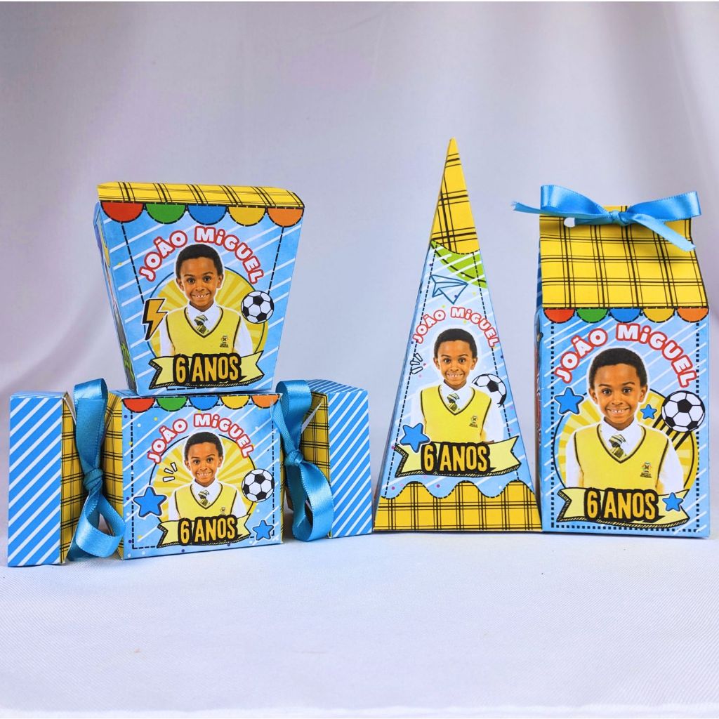 Kit 10 a 45 Caixinhas Personalizadas Lembrancinhas Carrossel Menino Para Festa Aniversario Festinha