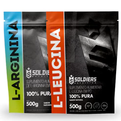 Kit Arginina 500g + Leucina 500g Aminoácidos em Pó - Soldiers Nutrition