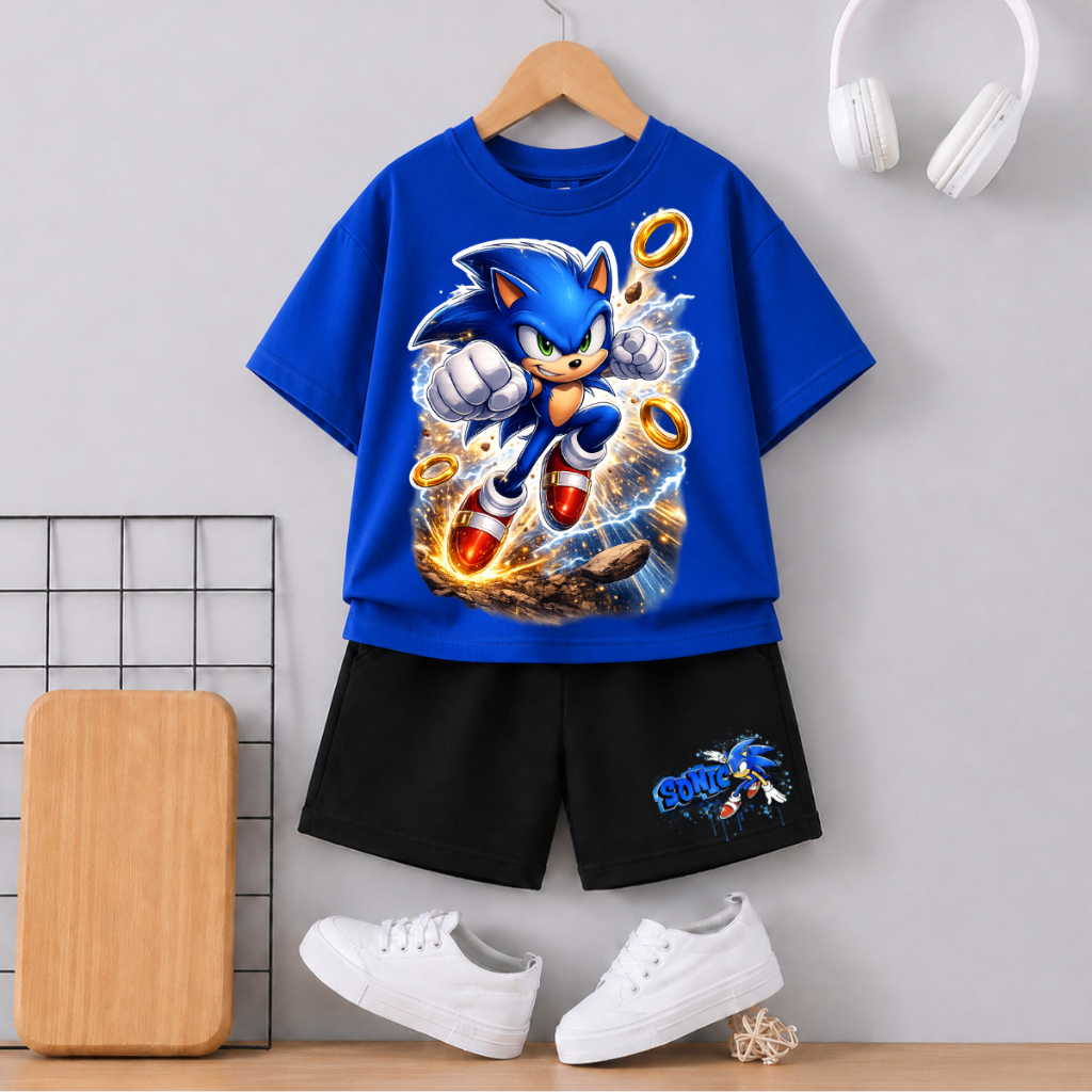 Conjunto Masculino Infantil Camiseta e Short de Moletinho