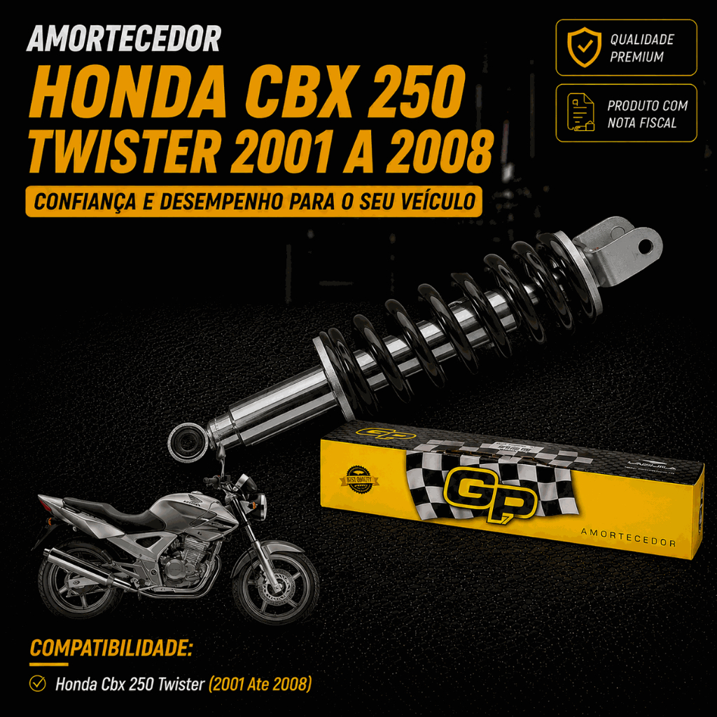 Amortecedor Honda Cbx 250 Twister 2001 2002 2003 2004 2005 2006 2007 2008 Gp7 Original Moto · foto 2