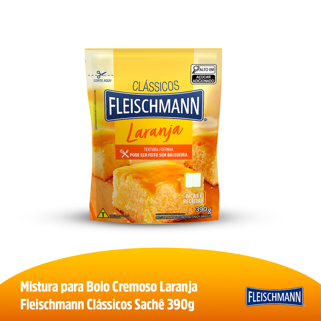 Fleischmann Mistura Para Bolo Laranja Cremoso Sachê 390G