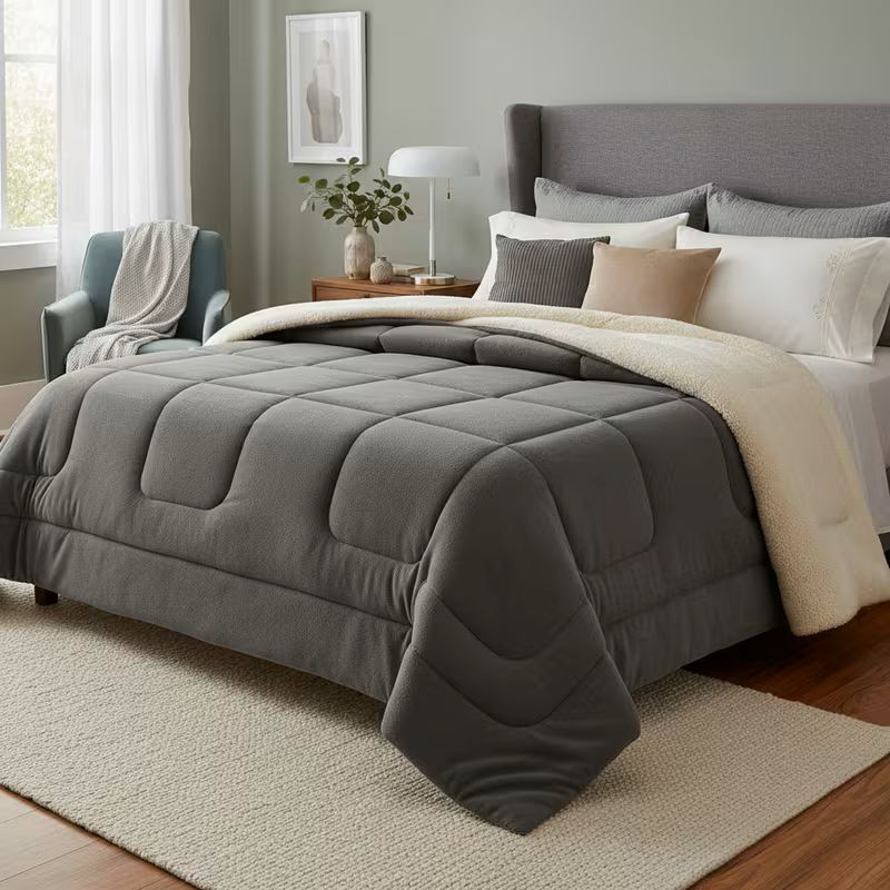 Cobertor Manta Cama Casal Sherpa Edredrom Pele de Carneiro para o Frio Toque Macio