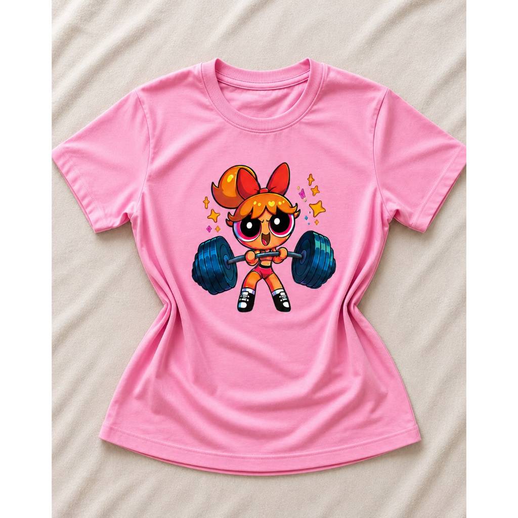 Camiseta Meninas Super Poderosas Florzinha Academia