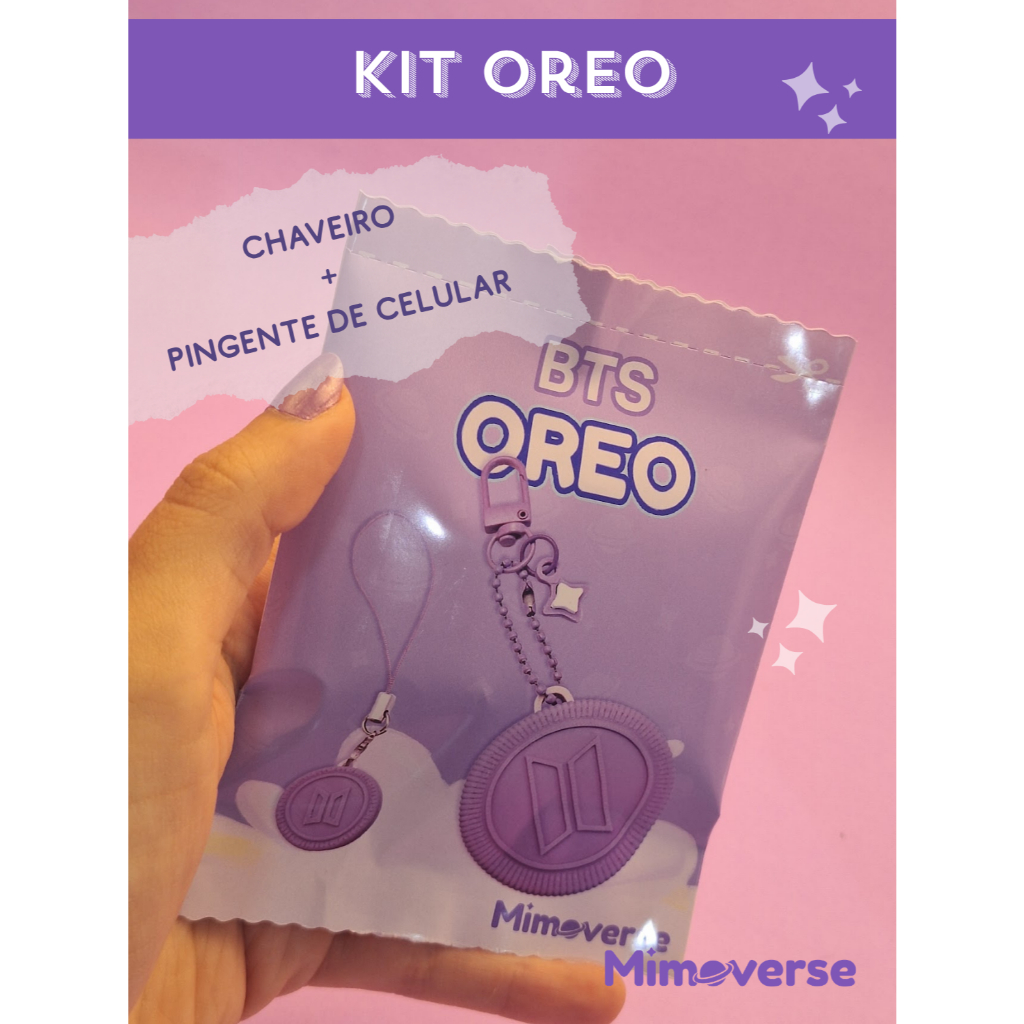 BTS - Kit Oreo com Chaveiro e Pingente de celular
