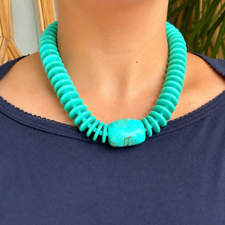 Maxi Colar | Colar  Maximalista | Colar de Resina | COLAR DE BOLAS DE RESIna, Colar Grande, Colar turquesa