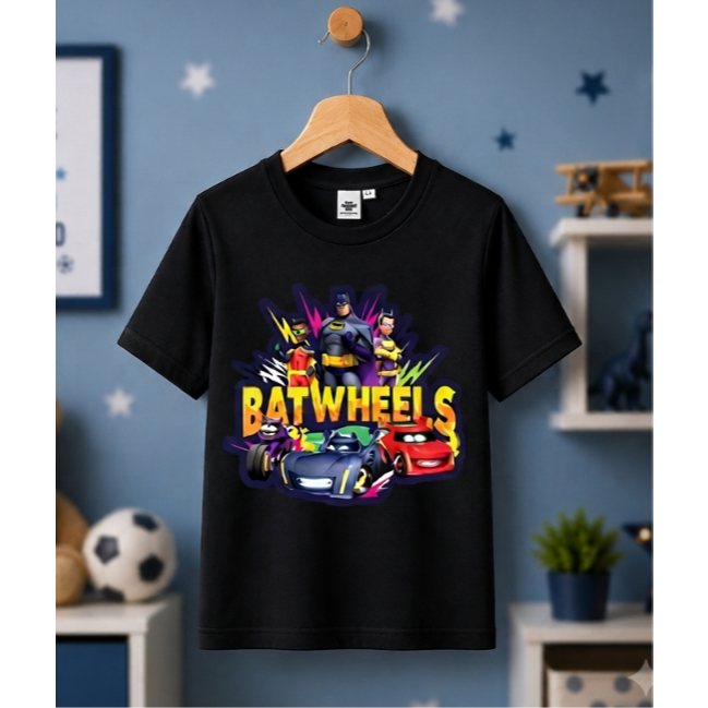 Camiseta Infantil Infanto Juvenil Batwheels Batman Desenho Personagens Estampado