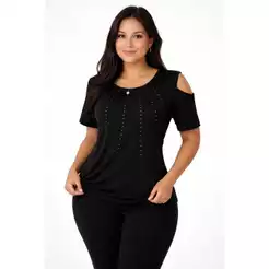 Blusa,camiseta,camisa feminina em vyscolicra com strass detalhes brilho pedraria pra festa