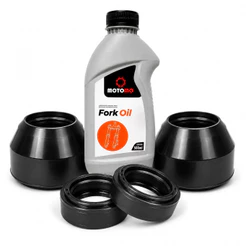 Retentor Bengala + Guarda Pó + Óleo Bengala Fork Oil 10W 500ml Honda Biz125 2006 Até 2010