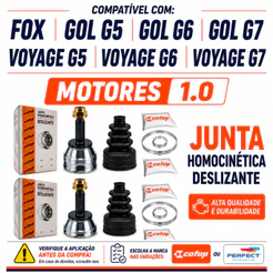 Par Junta Homocinetica Gol Fox Voyage 1.0 G5 G6 G7 2008 a 2020