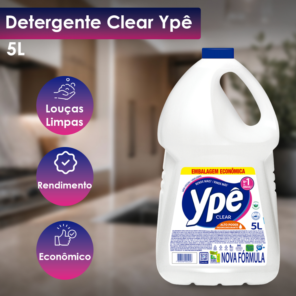 Detergente Líquido Clear Ypê - 5L · foto 2