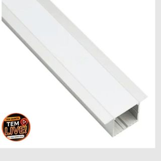 Kit 2 Barras Perfil Alumínio Embutir 1714 Branco 1m P/ Fita LED