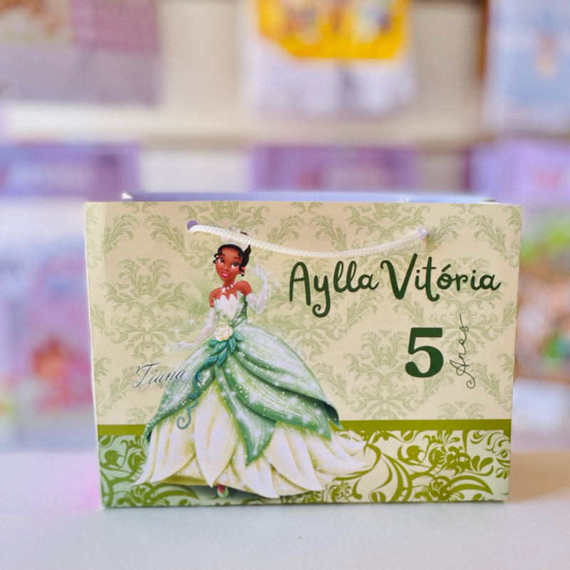 Sacolinha Personalizada a princesa e o sapo aniversário / lembrancinha - Pegue e Monte