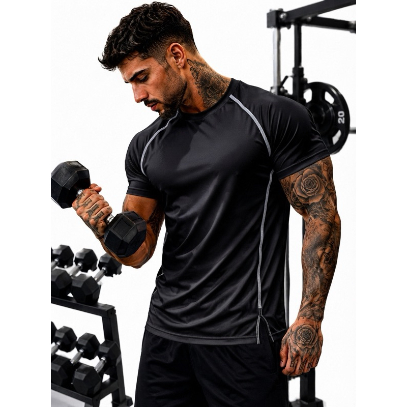 Camisa Masculina de Compressão Premium Academia Fitness Treino Musculação Esportiva Dry Fit Secagem Rápida
