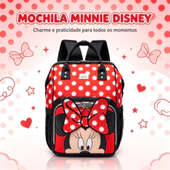 Mochila Bolsa Maternidade Minnie Mouse Porta Mamadeira Menina Menino Disney