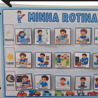 Quadro de Rotina Plastificado Infantil 24 atividades diárias - menino (Mãe que Educa)