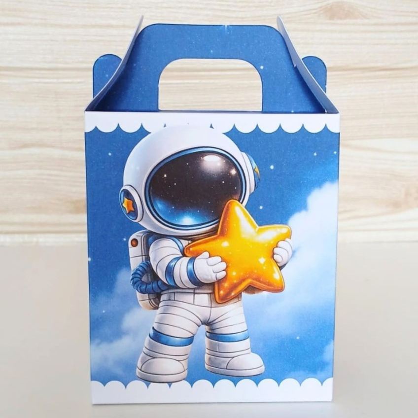 Caixa Maleta Astronauta IA Personalizada / Lembrancinha Festa Infantil / Aniversário