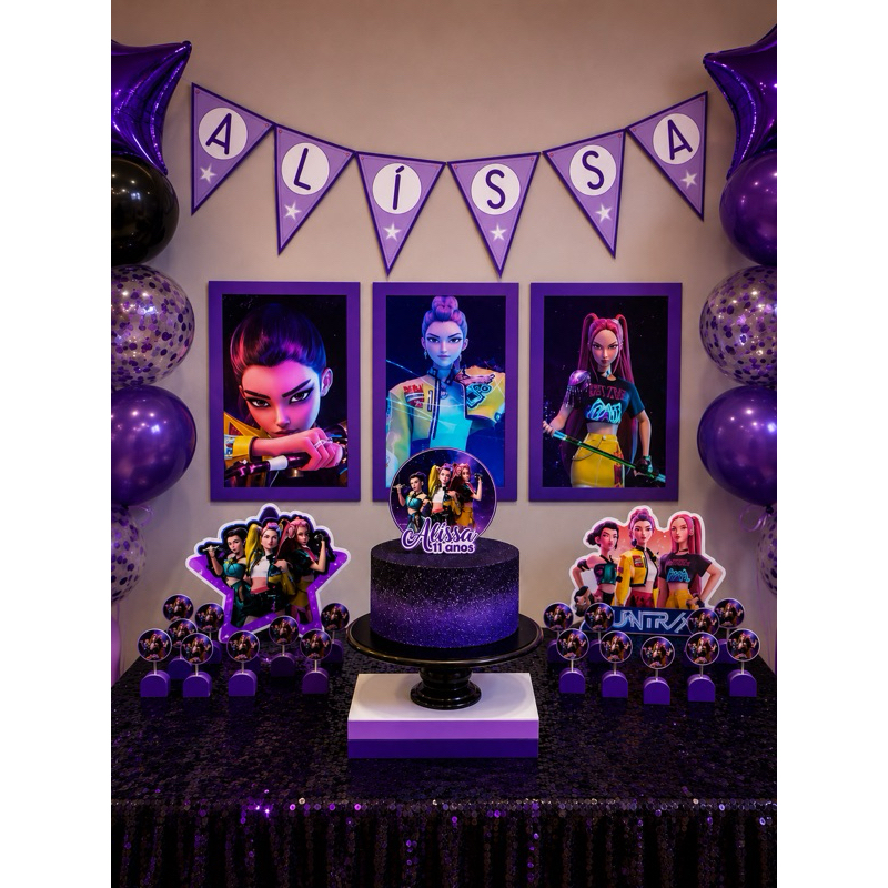 Kit Guerreiras do K Pop Personalizado | Só Bolinho 70 Itens | Festa Infantil Aniversário Mesversário Decoração
