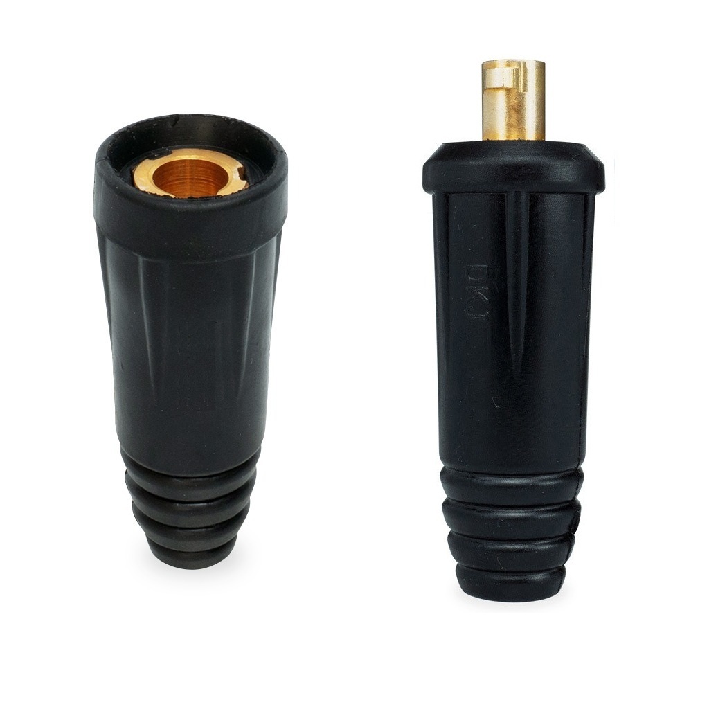 Kit 2 Conector Macho E Fêmea 13mm Cabos 35-50mm Inversora De Solda Engate Rápido