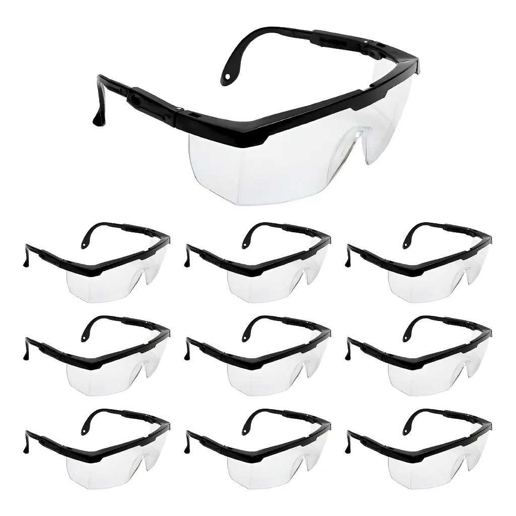 Kit 10 Óculos De Proteção Segurança Uv Epi Poli-ferr Rj com C.A. Incolor