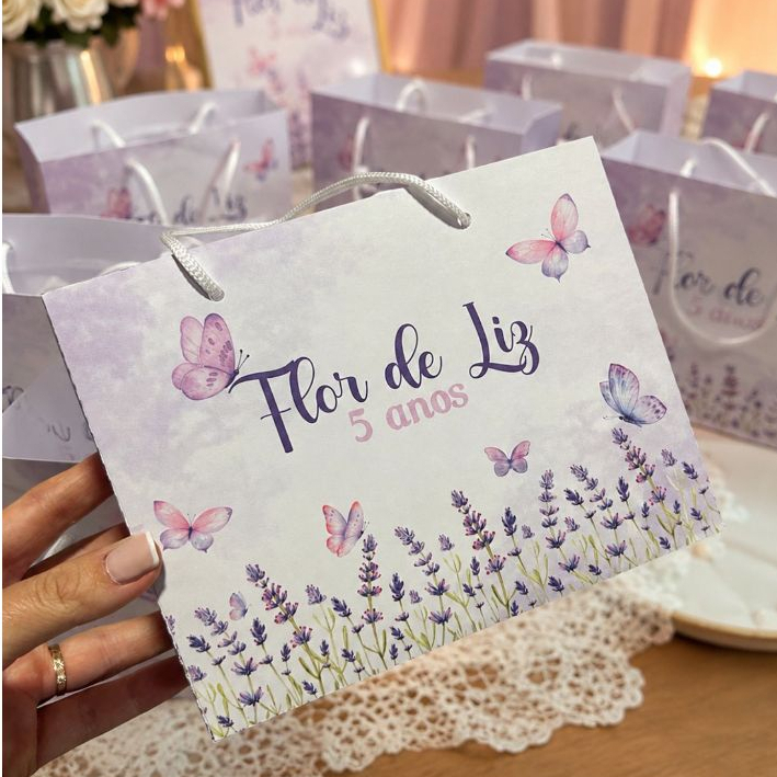 25 unidades - Sacolinhas personalizadas Jardim das Borboletas  - Lembrancinha de festa. ATENÇÃO LEIA A DESCRIÇÃ