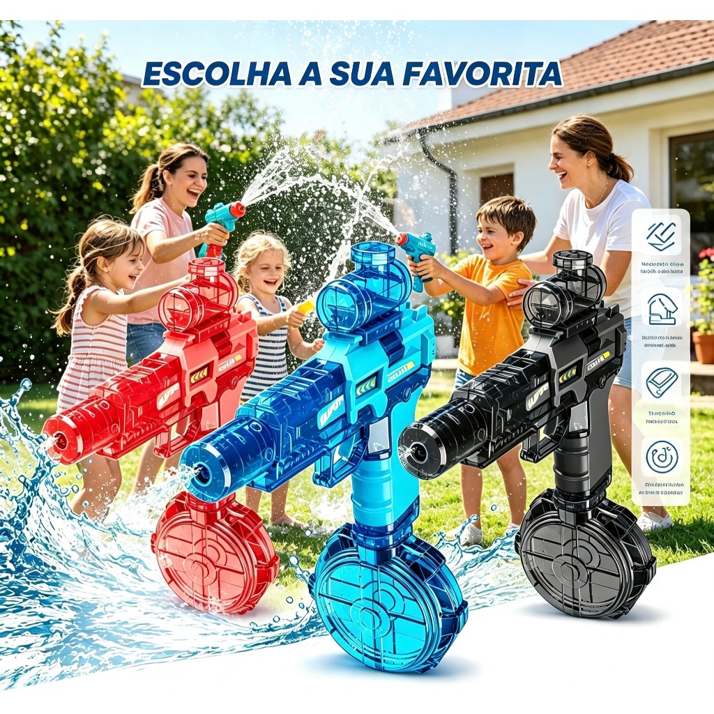 Brinquedo Lançador de Água com Tanque Grande para Diversão ao Ar Livre