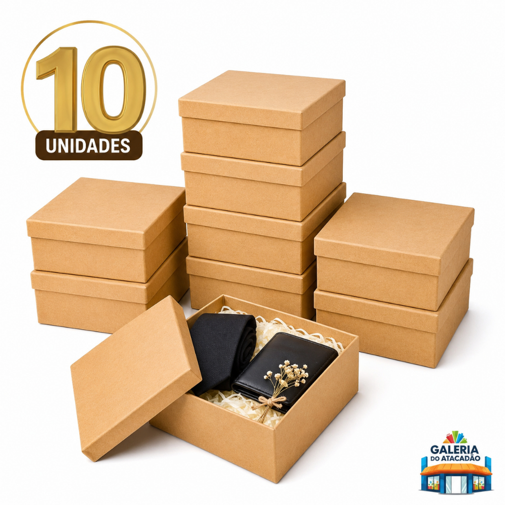 Kit 10 Caixas MDF 15x15x5 para Personalizar Artesanato Presente Convite Lembrancinha Decoração Caixinha de MDF cru