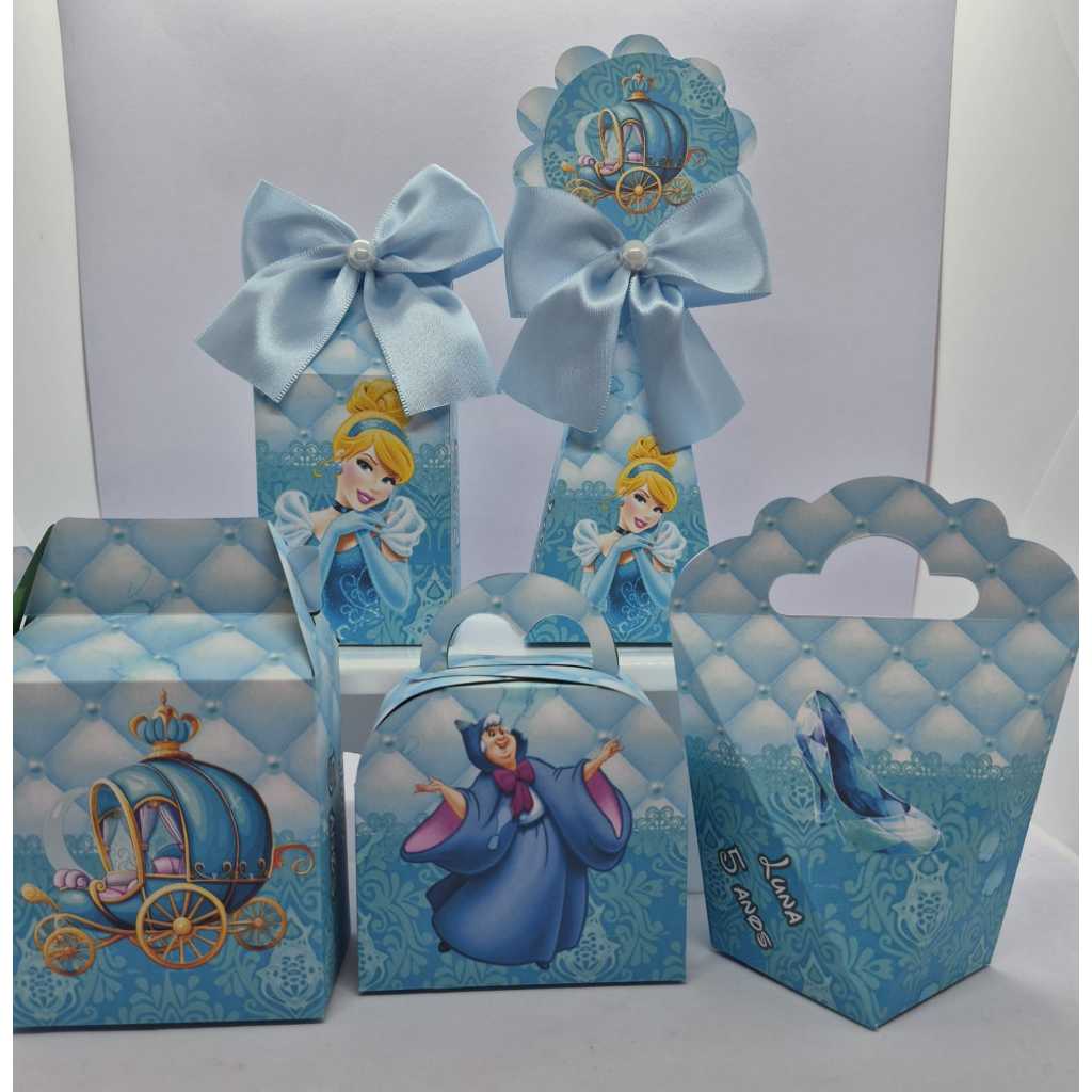 PERSONALIZADOS CINDERELA LEMBRANCINHA KIT CAIXINHAS FESTA ANIVERSÁRIO INFANTIL. FAÇO OUTROS TEMAS