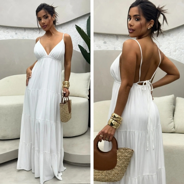 Vestido Feminino Rafaelly Viscolinho Pre Lavado Elegante Casual Confortavel Moda Verao Sofisticado