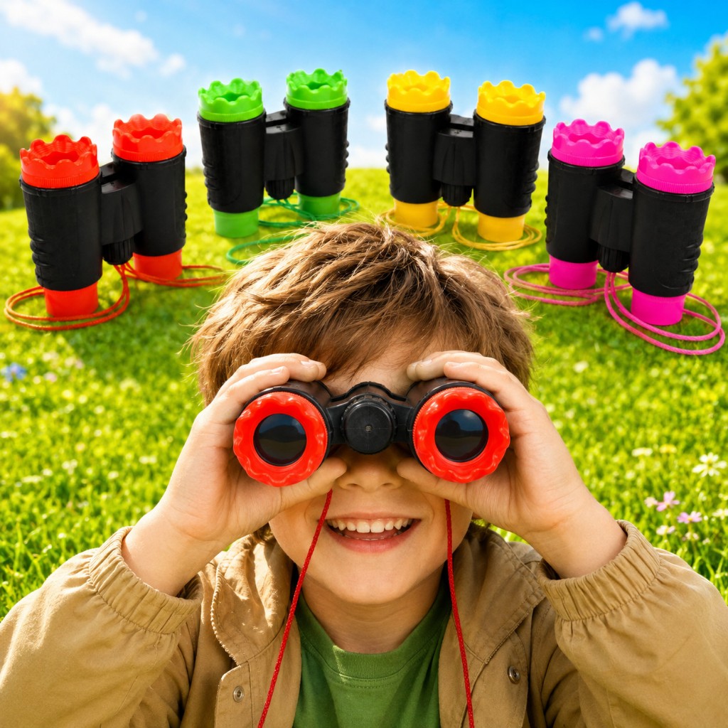 Kit 50 binóculo de brinquedo cordinha lembrancinha de festa infantil criança aventura brinde lente funcional detetive
