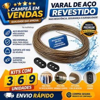 Corda Para Varal 20m Aço Encapado