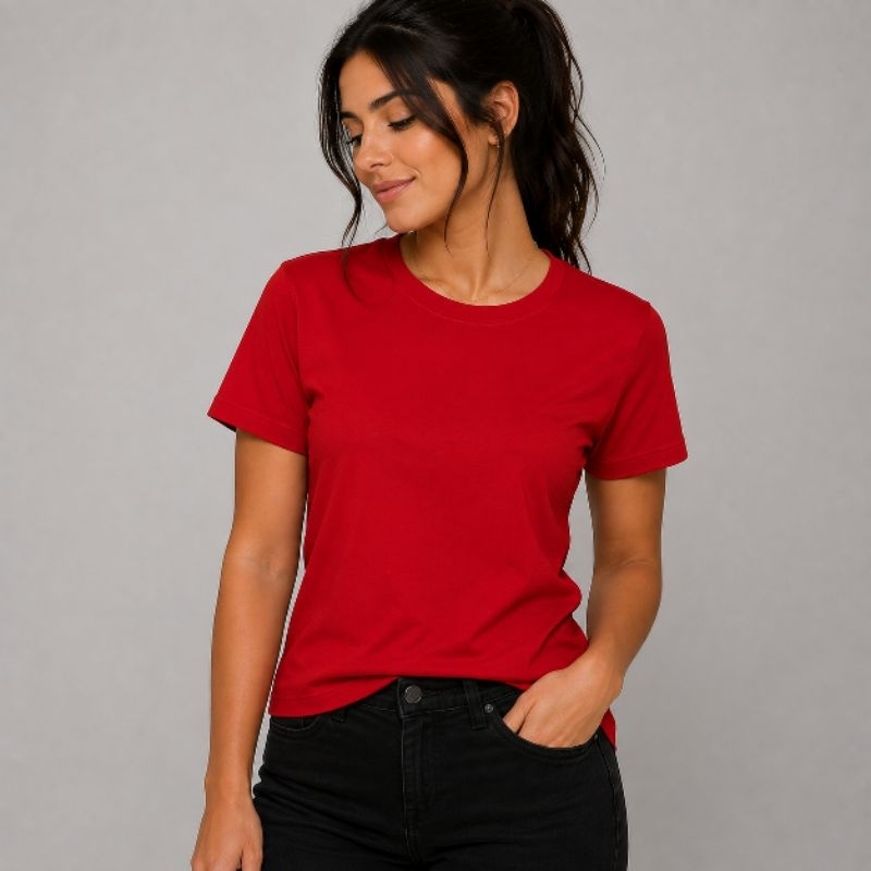 Camiseta Básica Feminina Cores 100% Algodão Dia a dia Trabalho Passeio Versátil Academia Crossfit