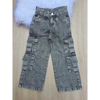 Calça Wide leg Cargo Jeans Feminina Infantil