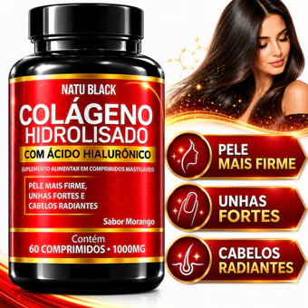 Colágeno Hidrolisado com Ácido Hialurônico ORIGINAL 60 Comprimidos 1000 mg - POTE PARA 30 DIAS