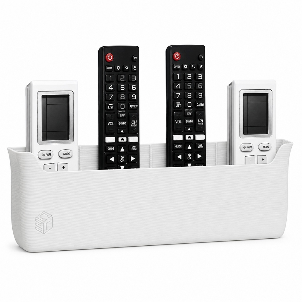 Suporte De Parede Porta 4 Controles Remoto Ar Tv ventilador Universal Organizador Casa Quarto Sala Concept 3D Print C3D
