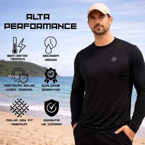 Camisa UV Premium Color Masculina Fitness Academia Treino Praia Sol Piscina Segunda Pele Proteçao Solar Camiseta Blusa