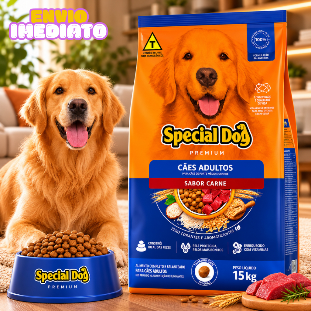 Ração Premium Special Dog Carne para Adultos