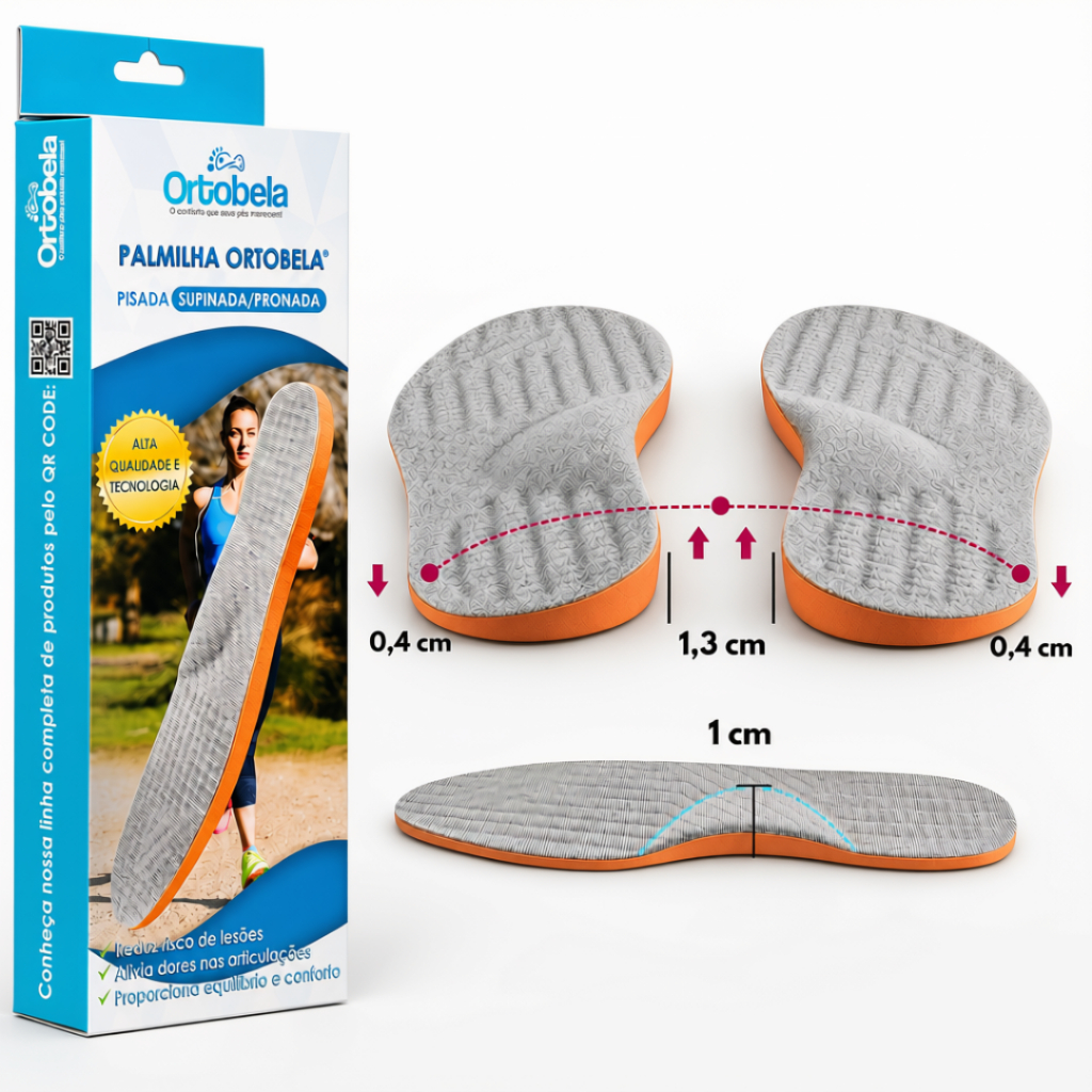 Palmilha Ortopédica Correção De Pisada Pronada | Ortobela®