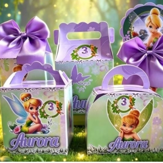 Kit Festa Tinker Bell | Caixinha Personalizada Fada sininho | Lembrancinhas Aniversário Infantil | Decoração de Festa